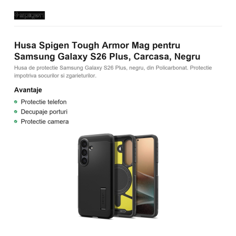 Husa Spigen Tough Armor Mag pentru Samsung Galaxy S26 Plus, Carcasa, Negru [1]