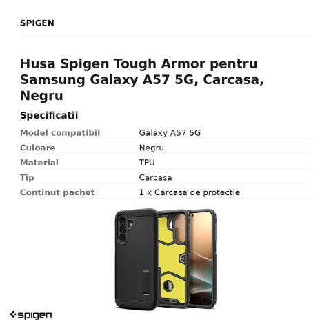 Husa Spigen Tough Armor pentru Samsung Galaxy A57 5G, Carcasa, Negru [2]