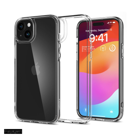 Huse si protectii smartphone - Husa Spigen Ultra Hybrid crystal pentru iPhone 15, Carcasa, Transparent