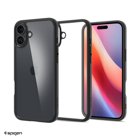 Huse si protectii smartphone - Husa Spigen Ultra Hybrid pentru iPhone 16, Carcasa, Negru
