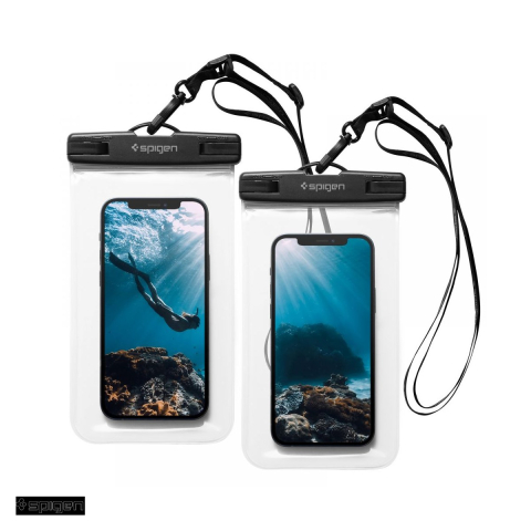 Accesorii IT - Husa universala Spigen Universal Waterproof 2-pack A601, Carcasa, Transparent
