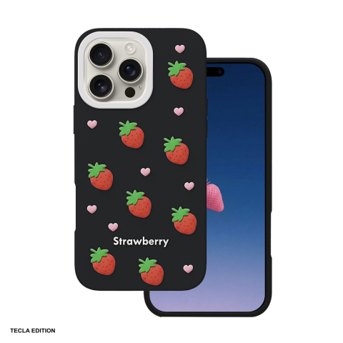 Huse telefoane - Husa Strawberry pentru iPhone 16 Pro Max, Carcasa, Negru