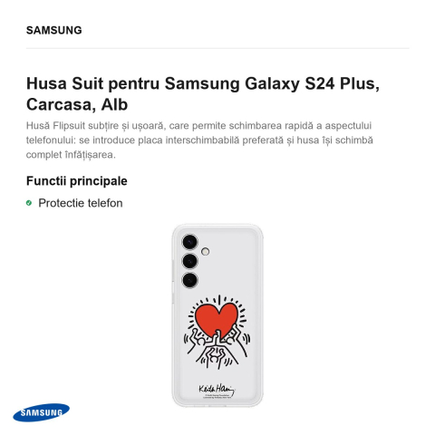 Husa Suit pentru Samsung Galaxy S24 Plus, Carcasa, Alb [1]