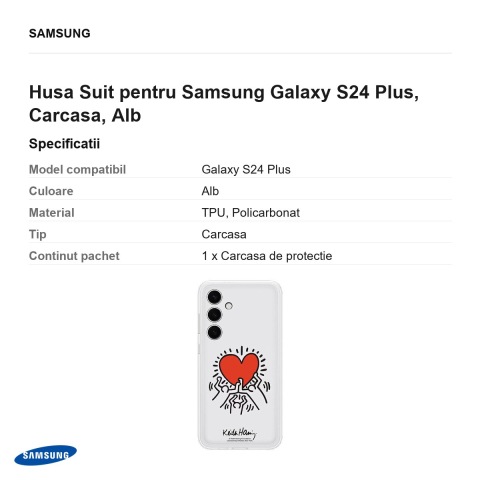 Husa Suit pentru Samsung Galaxy S24 Plus, Carcasa, Alb [2]