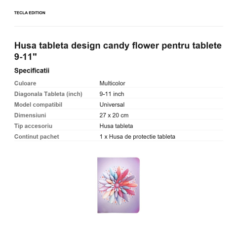 Husa tableta design candy flower pentru tablete 9-11" [2]