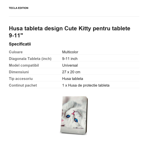Husa tableta design Cute Kitty pentru tablete 9-11" [2]