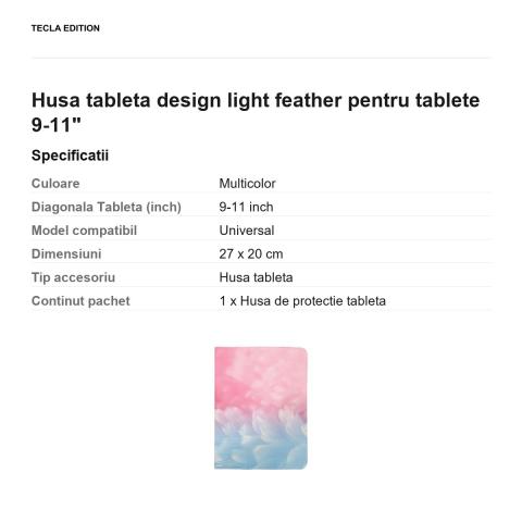 Husa tableta design light feather pentru tablete 9-11" [2]