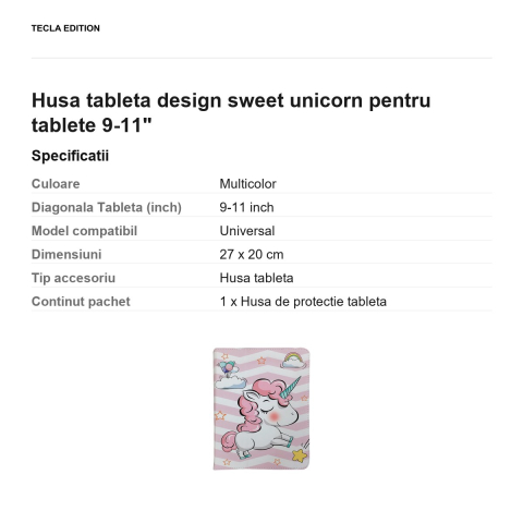 Husa tableta design sweet unicorn pentru tablete 9-11" [2]