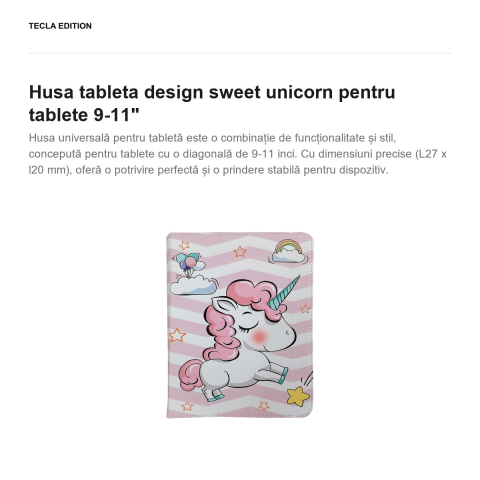 Husa tableta design sweet unicorn pentru tablete 9-11" [1]