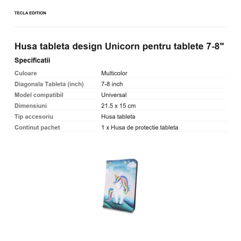 Husa tableta design Unicorn pentru tablete 7-8" [2]