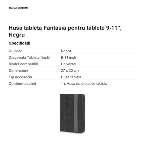 Husa tableta Fantasia pentru tablete 9-11", Negru [2]