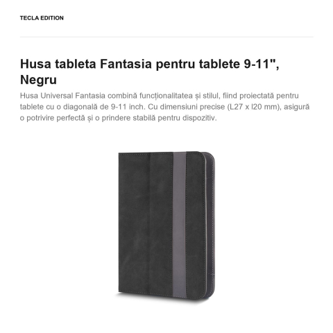 Husa tableta Fantasia pentru tablete 9-11", Negru [1]