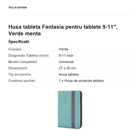 Husa tableta Fantasia pentru tablete 9-11", Verde menta [2]