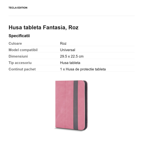 Husa tableta Fantasia pentru tablete 12-13", Roz [2]