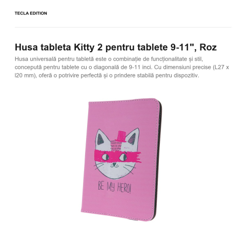 Husa tableta Kitty 2 pentru tablete 9-11", Roz [1]