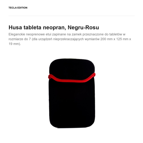 Husa tableta neopran pentru tablete 7", Negru-Rosu [1]