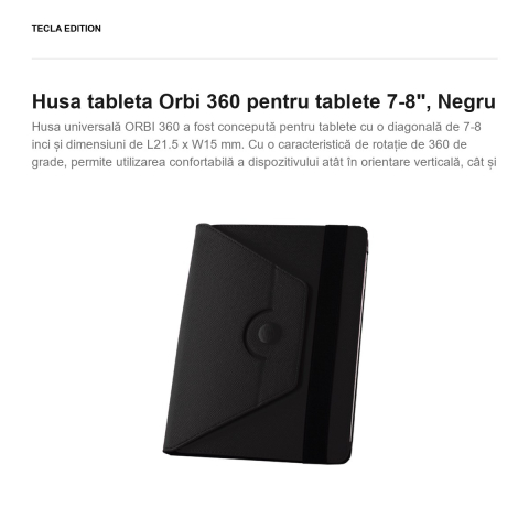 Husa tableta Orbi 360 pentru tablete 7-8", Negru [1]