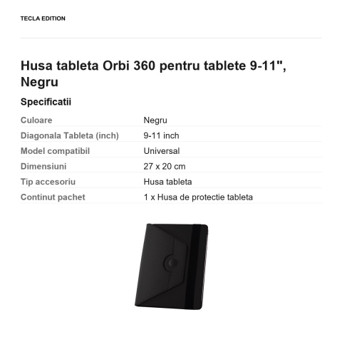 Husa tableta Orbi 360 pentru tablete 9-11", Negru [2]