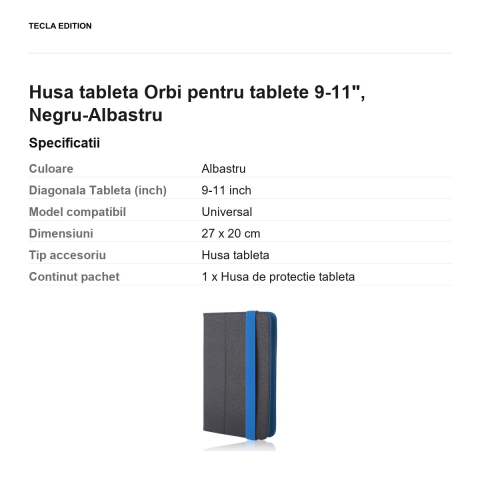 Husa tableta Orbi pentru tablete 9-11", Albastru [2]