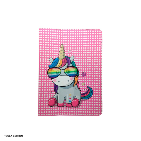 Accesorii tablete - Husa tableta Rainbow Unicorn pentru tablete 9-11", Roz