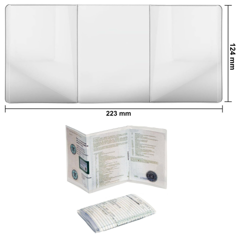 Husa Talon Auto, Transparenta si Pliabila, pentru Protectie si Pastrare Document Inmatriculare, din PVC Transparent [1]