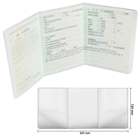 Husa Talon Auto, Transparenta si Pliabila, pentru Protectie si Pastrare Document Inmatriculare, din PVC Transparent [2]