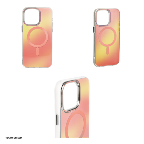 Husa Tecto Shield Aurora pentru Apple iPhone 14 Pro, Carcasa magnetica, Roz [3]