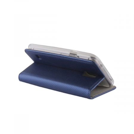 Husa tip carte, compatibila cu iPhone 14 Pro, premium flip book cu inchidere magnetica si functie stand, buzunar card, albastra [2]