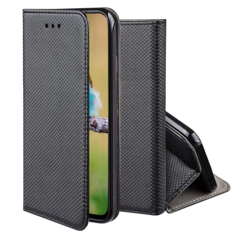 Husa tip carte, compatibila cu Realme 14 Pro Plus 5G, premium flip book cu inchidere magnetica si functie stand, buzunar card, neagra [3]