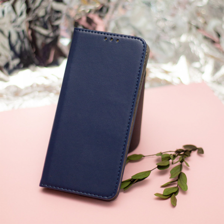 Husa tip carte, compatibila cu Xiaomi Redmi Note 13 5G, premium flip book cu inchidere magnetica si functie stand, buzunar card, albastru mat [4]