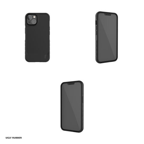 Husa Ugly Rubber L pentru iPhone 15 Plus, Carcasa, Negru [3]