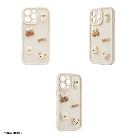 Husa Ultra Trendy 3D bear pentru Apple iPhone 16 Pro, Carcasa, Bej [3]