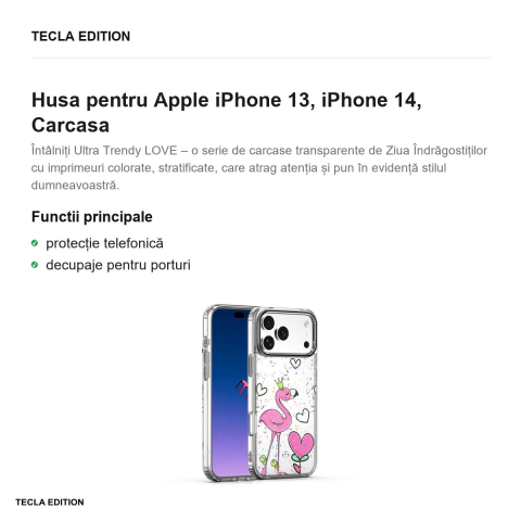 Husa Ultra Trendy Love 2 pentru Apple iPhone 13, iPhone 14, Carcasa, Imprimeu [1]