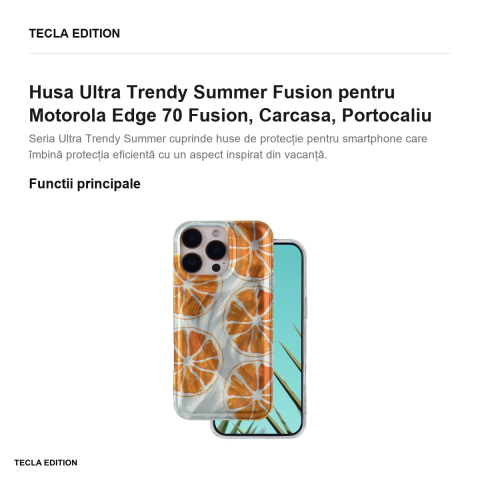 Husa Ultra Trendy Summer Fusion pentru Motorola Edge 70 Fusion, Carcasa, Portocaliu [1]