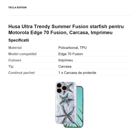 Husa Ultra Trendy Summer Fusion starfish pentru Motorola Edge 70 Fusion, Carcasa, Imprimeu [2]