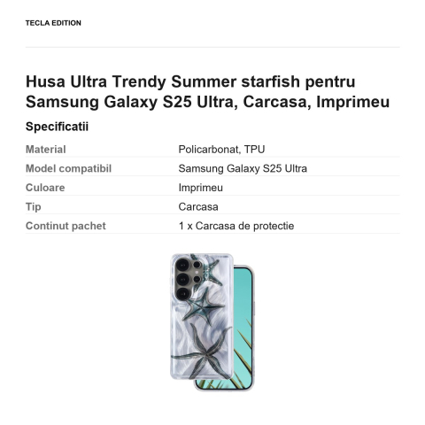 Husa Ultra Trendy Summer starfish pentru Samsung Galaxy S25 Ultra, Carcasa, Imprimeu [2]