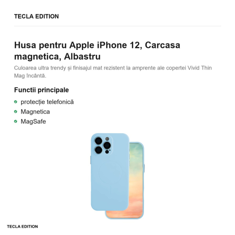 Husa Ultra Trendy Vivid Thin Mag pentru Apple iPhone 12, Carcasa magnetica, Albastru [1]