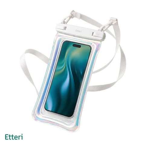 Huse telefoane - Husa universala Etteri Floating Waterproof neon, Carcasa, curea reglabila, impermeabil, incarcare wireless, TPU (poliuretan termoplastic), ABS, Alb