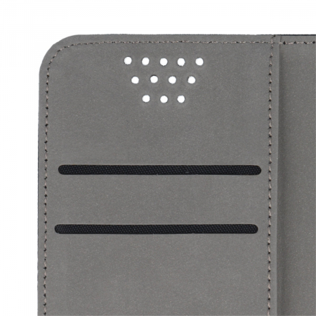 Husa universala pentru smartphone cu ecran de 5.5 inch pana la 5.7 inch, 160mm x 80mm, tip carte, cu inchidere magnetica si functie stand, buzunar card, Smart Flipbook Universal Silicon, rosie [4]