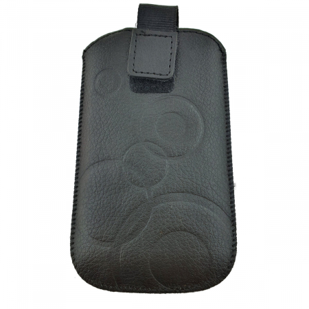 Huse smartphone - Husa universala tip saculet, din piele ecologica, Esperanza 90506, dimensiune M, 125 x 75 x 15mm, neagra