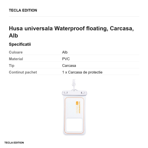 Husa universala Waterproof floating, Carcasa, Alb [2]