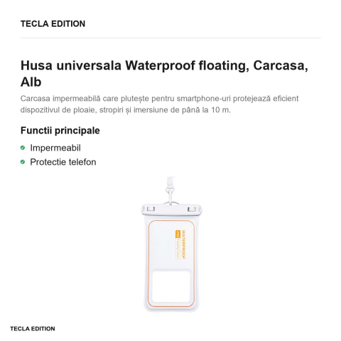 Husa universala Waterproof floating, Carcasa, Alb [1]