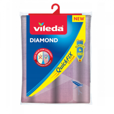 Masa de calcat haine - Husa Vileda Diamond, pentru masa de calcat, dimensiune universala, sistem Quick Fix