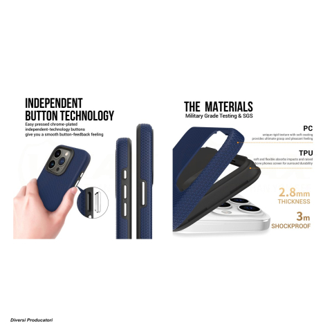 Husa Vmax Triangle pentru iPhone 16 Plus, Carcasa, Albastru [4]