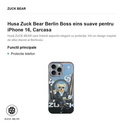 Husa Zuck Bear Berlin Boss eins suave pentru iPhone 16, Carcasa [1]
