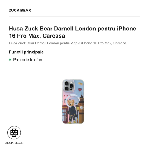 Husa Zuck Bear Darnell London pentru iPhone 16 Pro Max, Carcasa [1]