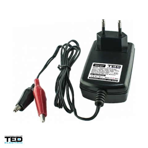 Redresoare si jump startere - Incarcator acumulatori TED Electric 6 V, 1 A, pentru baterii plumb-acid de pana la 15 Ah, alimentare de la priza