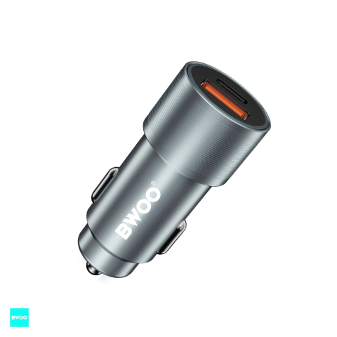 Incarcator auto - Incarcator auto BWOO BO-CC73, PD 38 W, 1x USB-C, argintiu