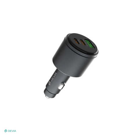Incarcatoare telefoane - Incarcator auto Devia, PD QC 116 W, 1x USB + 2x USB-C, negru