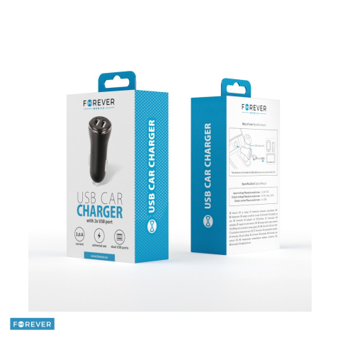 Incarcator auto Forever CC-03, 3.6 A, 2x USB, negru [3]